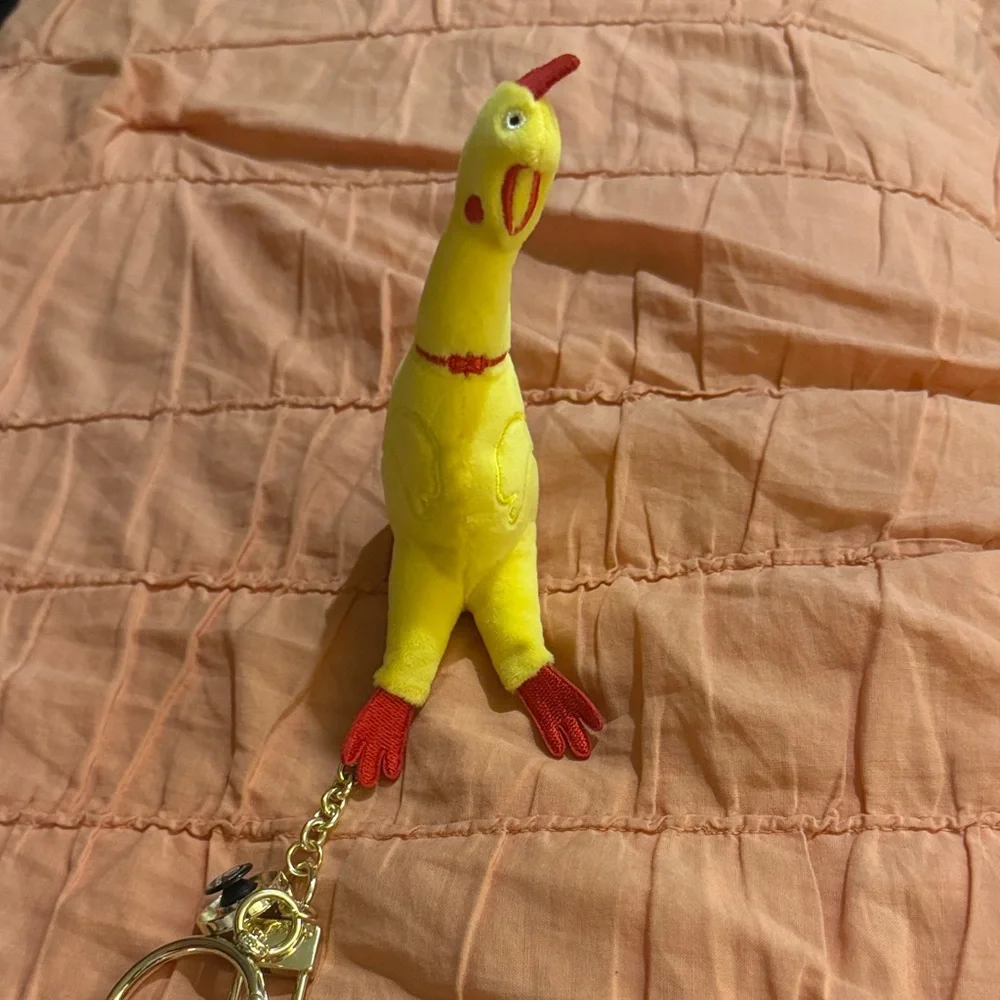 Jibbitz Yellow Plush Chicken Keychain
